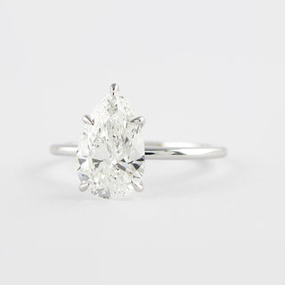 Bague de fiançailles solitaire en moissanite en forme de poire de 1,5 ct