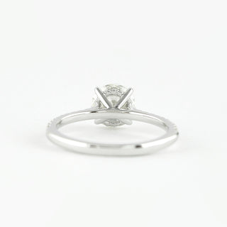 Bague de fiançailles avec halo caché en moissanite de forme ronde de 1,0 CT