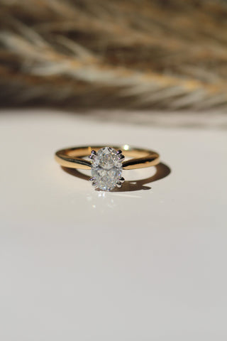 Bague de fiançailles avec solitaire en diamant ovale de 1,0 à 3,0 ct