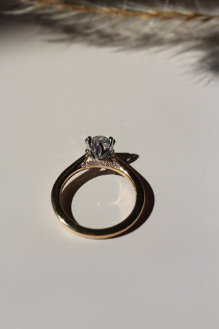 Bague de fiançailles avec solitaire en diamant ovale de 1,0 à 3,0 ct