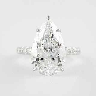 2.0CT Pear Cut Hidden Halo Moissanite Engagement Ring - ELITE CARAT