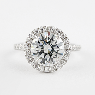 1.0 CT Round Shaped Moissanite Halo Engagement Ring