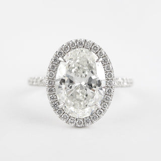 Bague de fiançailles avec diamants et moissanite ovale de 1,91 ct