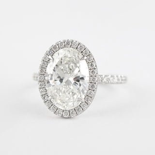 Bague de fiançailles en moissanite de style halo à taille ovale de 2,72 ct