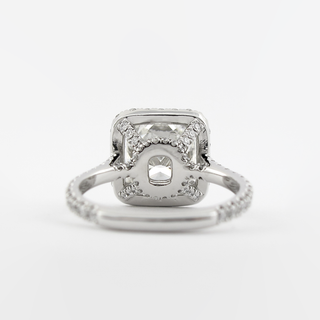 Bague de fiançailles en moissanite de style halo taille coussin de 2,15 ct