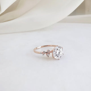 2.0 CT Round Shaped Moissanite Pave Setting Engagement Ring