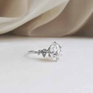 2.0 CT Round Shaped Moissanite Pave Setting Engagement Ring