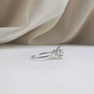 2.0 CT Round Shaped Moissanite Pave Setting Engagement Ring