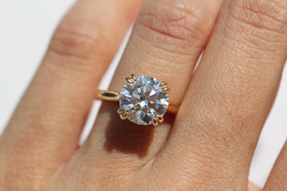 Bague de fiançailles avec solitaire en diamant rond de 1,50 à 3,50 ct