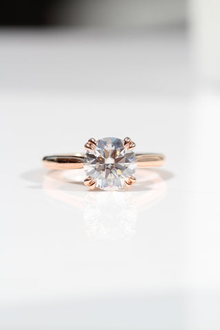 Bague de fiançailles avec solitaire en diamant rond de 1,50 à 3,50 ct