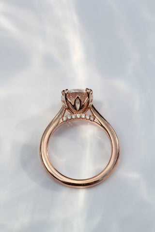 Bague de fiançailles avec solitaire en diamant rond de 1,50 à 3,50 ct