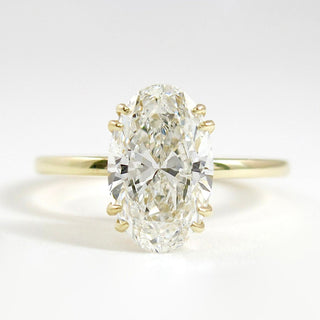 Bague de fiançailles en moissanite de style solitaire à taille ovale de 4,0 ct