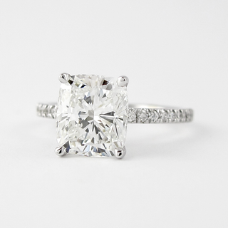 1.50CT Cushion Cut Pave Moissanite Diamond Engagement Ring