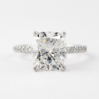 1.5 CT Cushion Shaped Moissanite Solitaire Engagement Ring