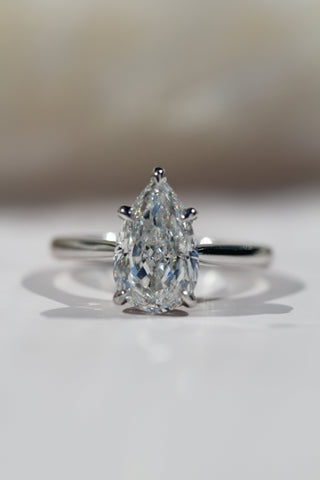 1.0 -3.0 CT Pear Diamond Hidden Halo Engagement Ring