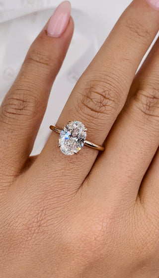 2.50 CT Oval Hidden Halo Diamond Engagement Ring