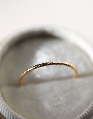 Plain Textured Stackable Wedding Band