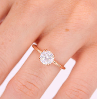 Bague de fiançailles solitaire en moissanite de forme ronde de 1,0 ct