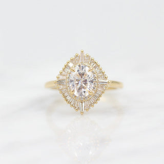 Bague de fiançailles avec diamant moissanite taille ovale de 1,15 ct 