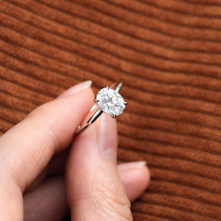 1.33 CT Oval Shaped Moissanite Solitaire Engagement Ring