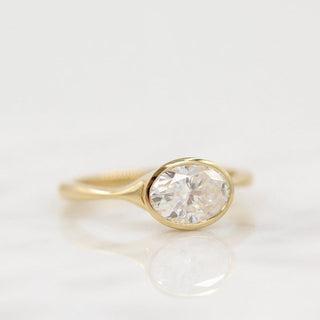 Bague de fiançailles avec diamant solitaire taille ovale de 1,50 ct de pureté VS1 de couleur F cultivé en laboratoire 