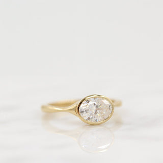 Bague de fiançailles avec solitaire en moissanite à taille ovale de 1,0 ct