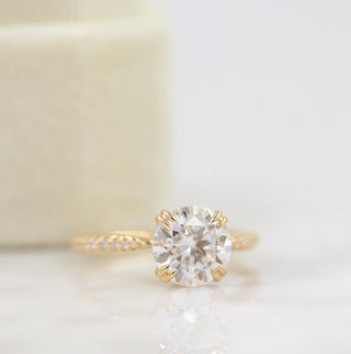 1.80 CT Round Solitaire Moissanite Engagement Ring With Pave Setting