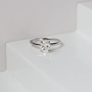 Bague de fiançailles solitaire en diamant ovale CVD de 1,05 à 3,0 ct