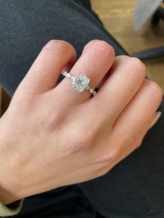 1.0 - 3.0ct Cushion Diamond Pave Engagement Ring