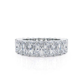 Alliance de mariage de style éternité avec moissanite de forme radiante de 7,26 ct