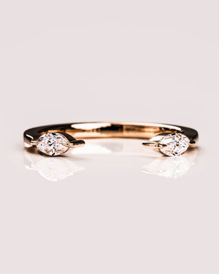 0.34 CT Marquise Shaped Moissanite open Wedding Band