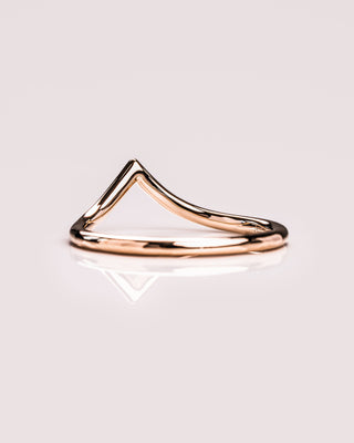 V Shaped Stacking Plain Curved Wedding Band