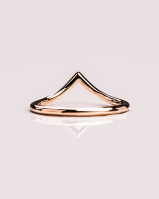 V Shaped Stacking Plain Curved Wedding Band