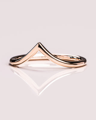 V Shaped Stacking Plain Curved Wedding Band