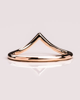 V Shaped Stacking Plain Curved Wedding Band