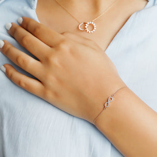 Pulsera de moissanita con diamantes redondos infinitos de 0,09 ct para mujer