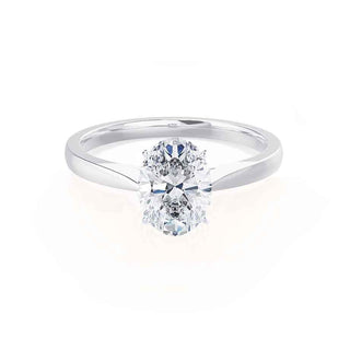 1.50 CT Oval Shaped Solitaire Moissanite Engagement Ring