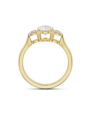 Bague de fiançailles à trois pierres avec diamants ovales CVD de 1,5 à 3,5 ct