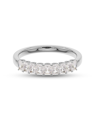 0.40 TCW Radiant Cut CVD Diamond Half Eternity Wedding Band