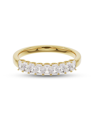 0.40 TCW Radiant Cut CVD Diamond Half Eternity Wedding Band