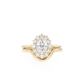 Ensemble de bagues de mariage en moissanite à coupe ovale de 0,84 CT à 1,91 CT