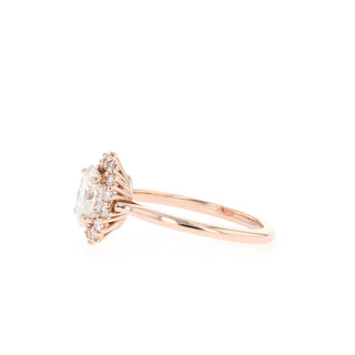 Bague de fiançailles avec diamant solitaire ovale halo moissanite de 1,65 ct