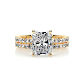 1.50 CT Radiant Solitaire & Pave F-VS Loose Diamond Bridal Set