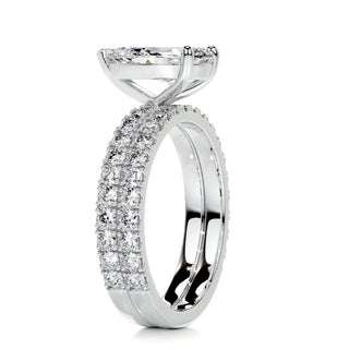 2.0 CT Pear Solitaire & Pave F-VS Loose Diamond Bridal Set