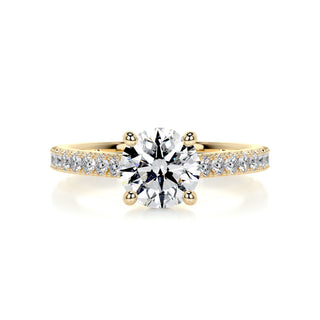 Bague de fiançailles en moissanite pavée à taille ronde de 1,10 ct