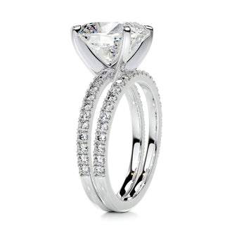 3.0 CT Cushion Solitaire & Pave Setting F-VS Loose Diamond Bridal Set