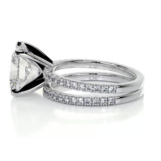 3.0 CT Cushion Solitaire & Pave Setting F-VS Loose Diamond Bridal Set