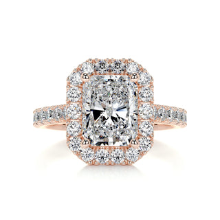 Bague de fiançailles halo en moissanite taille radiant de 1,75 carat 