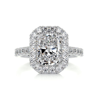 1.75 Carat Radiant Cut Halo Moissanite Engagement Ring