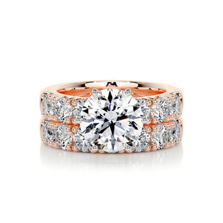 3.0 CT Round Solitaire & Pave F-VS Loose Diamond Bridal Set